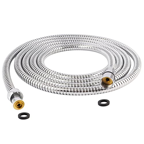 Hibbent All Metal Shower Hose, 119 Inch Stainless Steel Extra Long Shower Hose Replacement, Brass Insert & Nut, Anti-Twist Handheld Shower Head Hose Extension, Flexible Shower Hose Attachment, Chrome - image 1