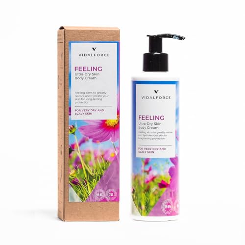 FEELING, Crema Corpo Idratante Pelle Secca - Crema corpo Bio con 12 potenti ingredienti come olio di rosa canina, Amalaki, Jojoba, Karité, Avocado o Neem - Crema pelle secca - Crema corpo donna