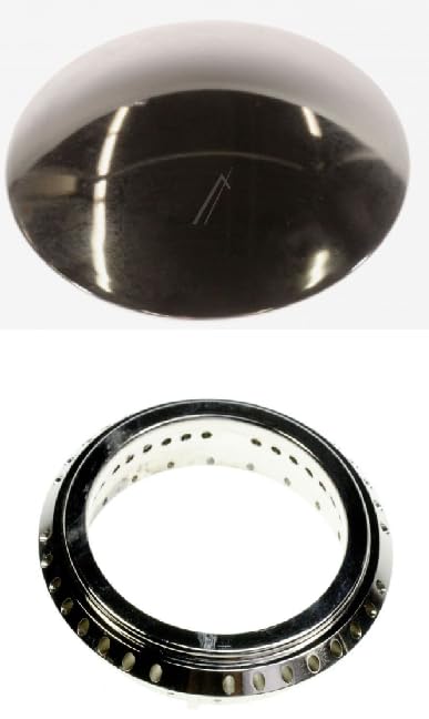 FIGEVIDA Bruciatore Anello spartifiamma Ø 80 mm. completo di copertura in acciaio inox per cucina piano cottura a gas modello Compatibile per SMEG 882410079-061050796