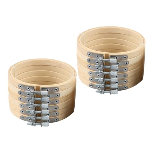 AMSLSIU Aro de bordado artesanal exquisito, 12 piezas, para acolchar y artesanía, aro de Para madera ajustable, herramienta punto cruz