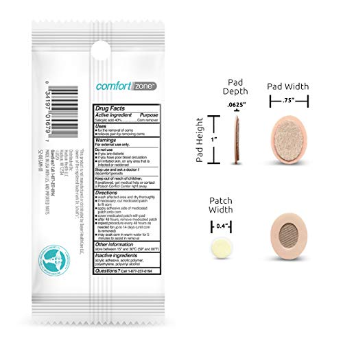 Comfort Zone Corn Removers Medicated Patches, Effective Corn Removal Pads With Salicylic Acid, 18 Medicated Patches And 18 Protective Pads #TOP1
