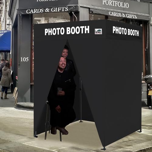 Image of Eurmax USA 5x5 Pop Up Canopy Tent,Commercial Tent with Patented No-Tip Rolling Bag,4 Zippered Removable Walls,UV & Water Resistant Top,Heavy Duty Outdoor Gazebo,Instant Shelter(Flat Printed Black)