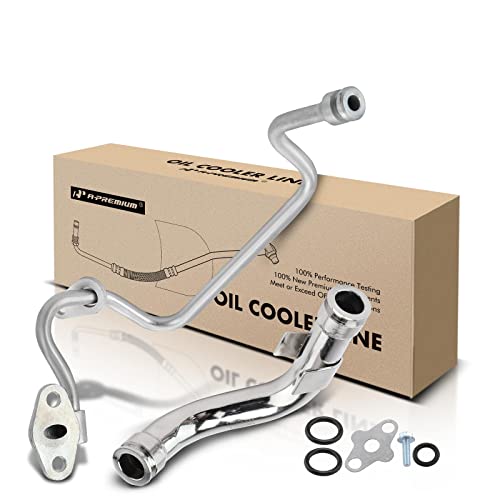 A-Premium Turbocharger Oil Inlet & Return Line with Gasket Compatible with Ford F-250 Super Duty F-350 Super Duty E-350/E-450 Super Duty 2-PC Set