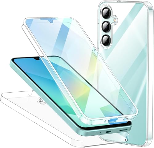 LIUKM Funda para Samsung Galaxy A36 5G,360 Grados Doble Cara Claro Carcasa,PC Dura Bumper + TPU Silicona Case con Antigolpes Protectora,Cover para Samsung Galaxy A36 5G   Transparente