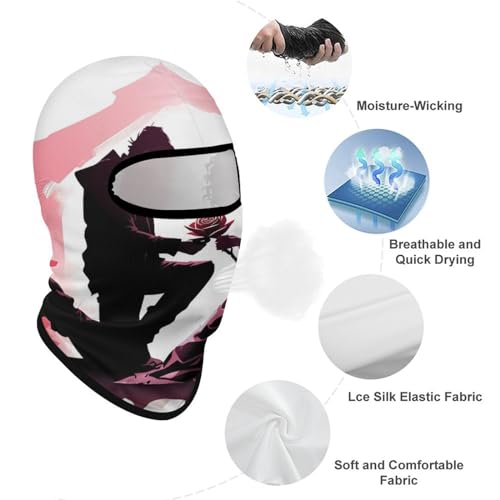Balaclava con Rosa para Hombres y Mujeres, Máscara Facial de Protección Solar Respirable con Cubrecabeza Completo para Senderismo, Ciclismo, Correr, Conducción miniatura 3