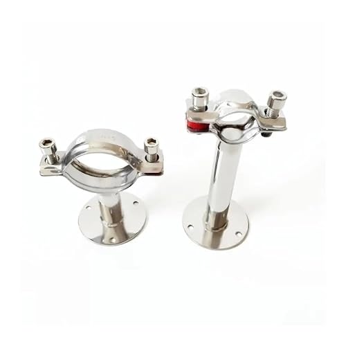 Dpurpiwady One Color 54-57Mm 2.25" 57Mm Pipe Hanger Bracket Clamp Support Clip With Base Plate 304 Stainless For Beer Brewing L=100Mm