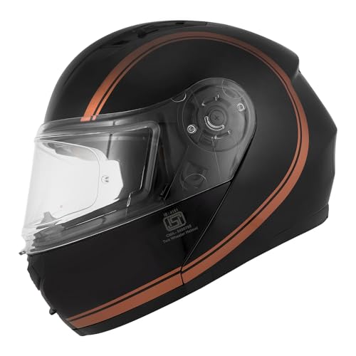 Image of Royal Enfield ISI & DOT Certified Bullet Lightwing Modular Riding Helmet Black (XL)62 Cm-With High Impact Grade Thermoplastic & High Density Head EPS Liner For Superior Impact Protection & Durability