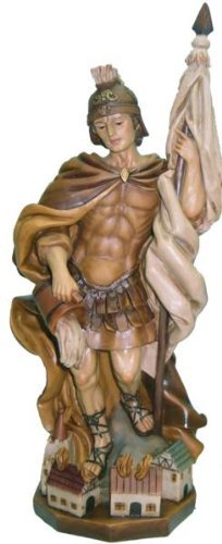 Heiligenfigur, Heiliger Florian, gebeizt, Höhe 35cm