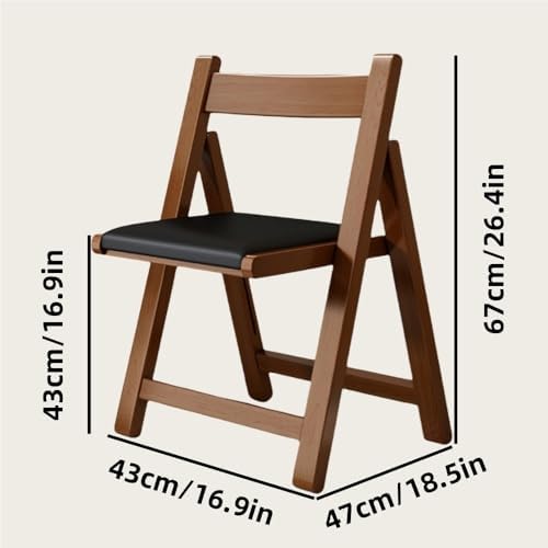 Portable Wooden Folding Chair with Upholstered Backrest - Modern Lounge Dining Chair for Living Room, Kitchen, Outdoor Use - Space-Saving & Comfortable Design