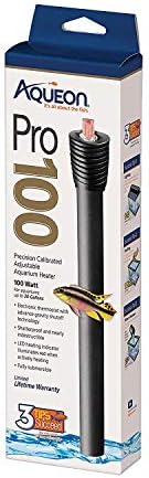 Aqueon Pro 100 Submersible Aquarium Fish Tank Heater, 100 Watts, For Up To 30 Gallon Fish Tanks