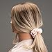 Silk Scrunchies for Hair 100% Mulberry Silk Hair Ties 3 Pack(Pink, Peacock Blue, Apricot)
