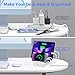 4-Port Charging Station for Multiple Devices, USB Charger Stations Multi-Device Organizer Charging Dock, Compatible with Cell Phones, iPads, Kindle Tablets, and Other Electronics (White)