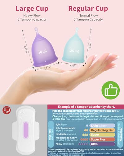 Menstrual-Cups-Steamer-Sterilizer with 2 Reusable Menstrual Cups, Period Cups Cleaner Wash Kit, Cleans Your Cup in 2-5 Mins and Will Automatic Power Off When The Temperature Reaches