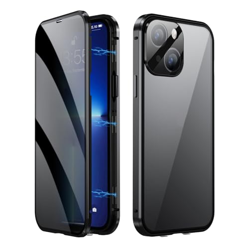Image of MILLION CASES Back Cover Case for iPhone 15 Pro Shockproof Protective Aqua Cage Twin Glass TPU Case for Men & Boys(Midnight Black)