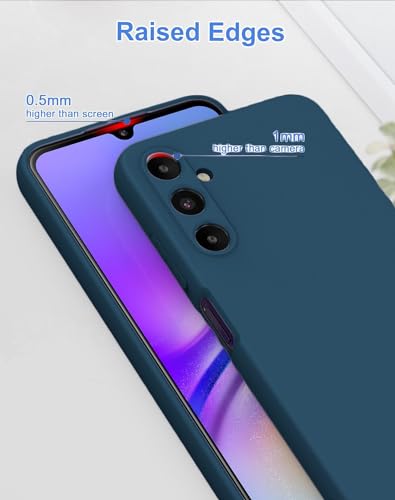 Image of DIZORO Microfiber Candy Case Compatible for Samsung A15 5G Smooth Touch Cushion Liquid Soft Silicone Gel Rubber Phone Cases Non-Slip Full Body Protective Shockproof Back Cover (Blue)