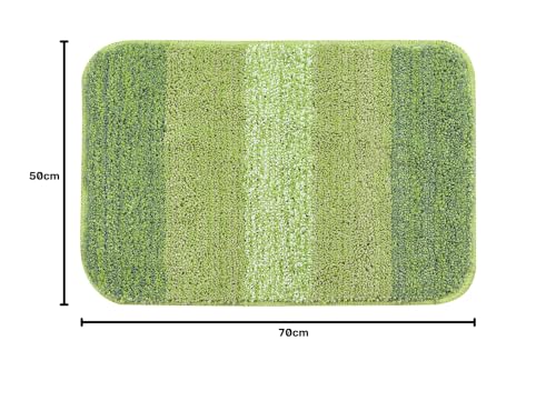 Image of Saral Home Soft Microfiber Anti-Skid Bath Mat Pack of 2 (SAGE Green, 35X50 cm)