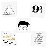 Wizard Variety Set of 25 assorted Flash Tattoos, premium waterproof metallic gold/silver/black magical temporary foil tat, gold tattoo, metallic tattoo