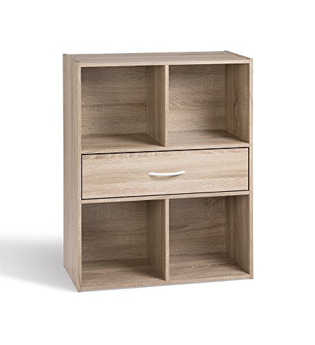 AUCUNE - COMPO Cube 4 cases + 1 tiroir coloris chene