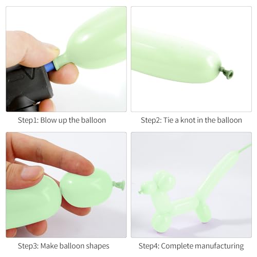 Image of 260 Balloons, 50pcs Maca Green Long Balloons for Arch, Animals Kit, Twisting