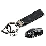 [MiJuduo] アルファード Alphard 30系 40系対応 本革 車用キーホルダー キーリング キーチェーン 車専用ロゴ 防錆 デボス加工 カラビナ ストラップ 手触りいい 紛失防止 シンプル おしゃれ ブラック [並行輸入品]