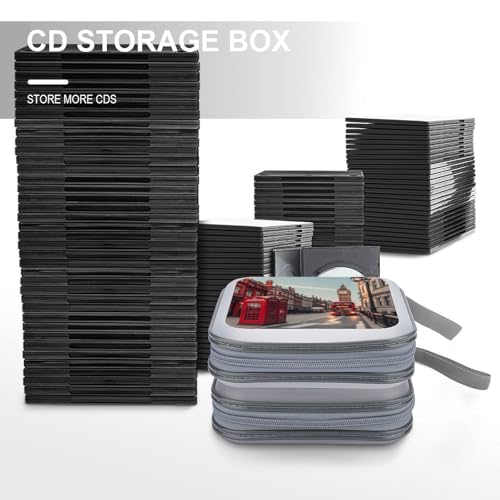 Bolsa de plástico duro para 40 CD con protección antigolpes y cremallera de seguridad 7