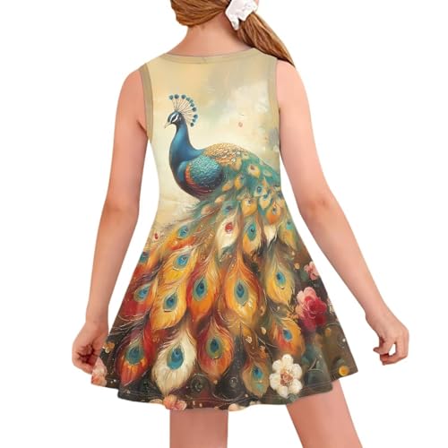 Sleeveless Dresses for Girls Kids Twirly Swing Dress for Summer A-Line Playwear Dress2