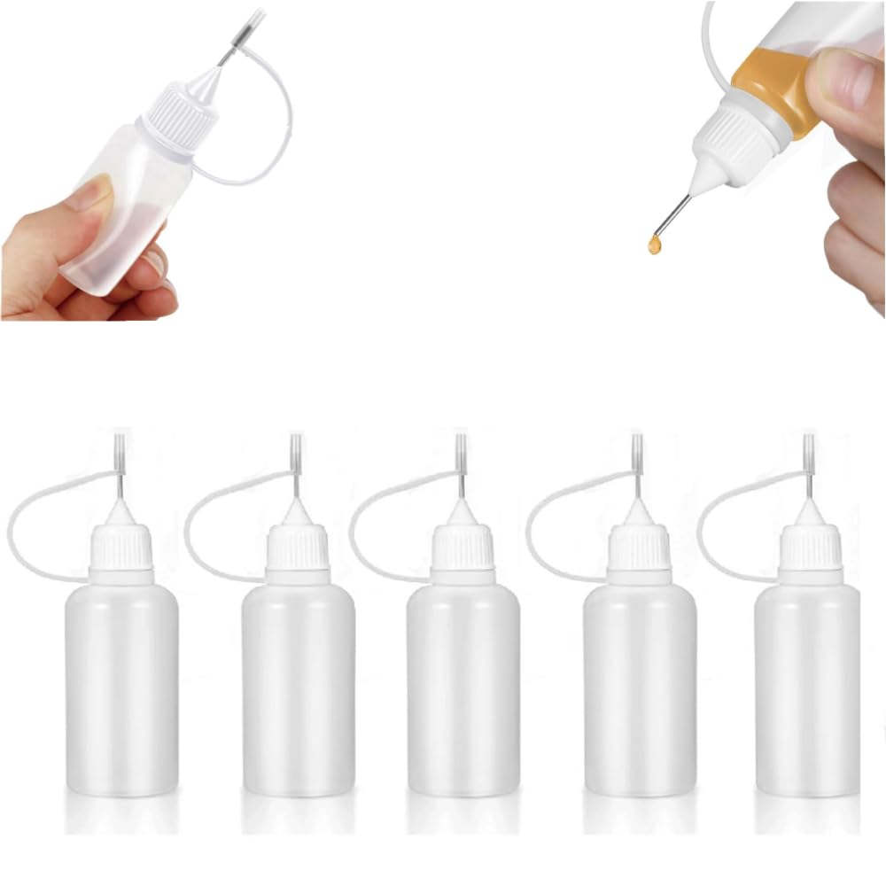 5 PCS 20ml Applicator Bottles,glue bottles with fine tip,needle tip bottle | Fine Tip,Glue Application, Precision DispensingFor DIY Paint Paper Quilling Craft Glue Ink Liquid Acrylic Painting-image-10