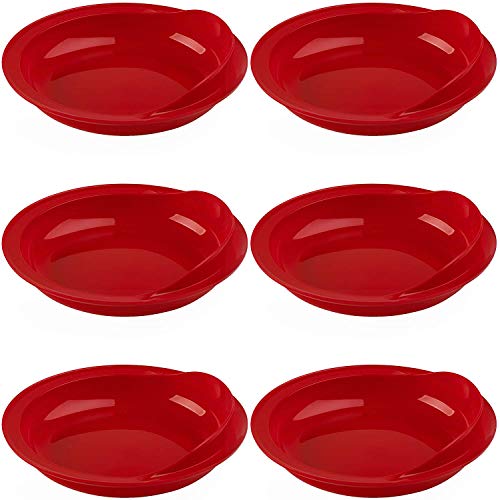 Scoop Plates for Disabled Adults by Providence Spillproof - Scoop Dish for Adults with Limited Mobility - Scoop Plate Adaptive Equipment for Independence - Non Slip Plate for Disabled Adults - Red - 6