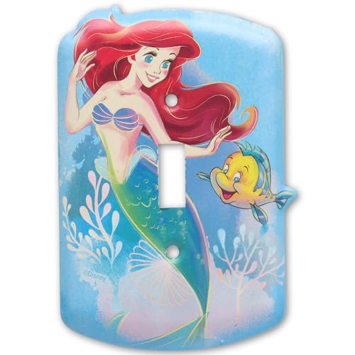 Disney The Little Mermaid Metal Light Switch Plate - Ariel Switch Plate Decoration for Kids' Bedroom...