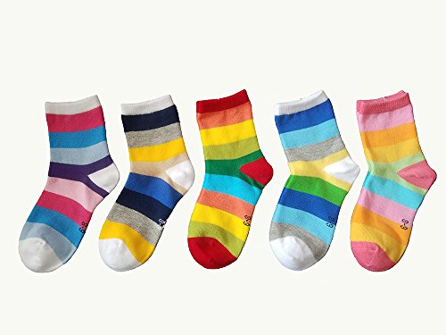 Little Kids Boys Girls Rainbow Multi-colors Crew Socks2