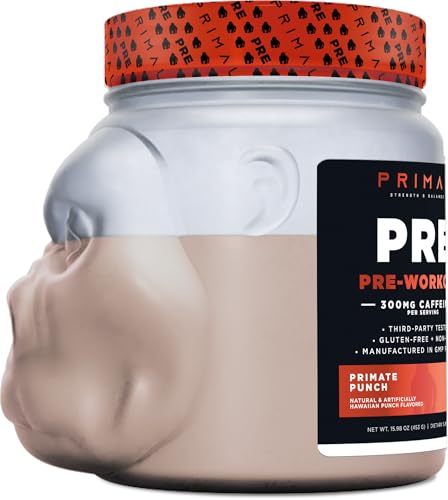 Image of Primal Pre-Workout Powder (Primate Punch) 30 Servings, Gluten Free | GMO-Free, 300mg Caffeine Per Serving