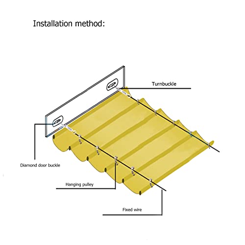 Voile d'ombrage rétractable en vague sur mesure anti-UV avec kit - 7