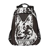 Vnurnrn Lobo Blanco Negro Animal Niñas Mochila de Estudiantes Mochilas para Viajes Escolar...