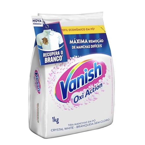 Tira Manchas Vanish em Pó Crystal White Oxi Action para roupas brancas Refil Econômico 1kg Tira Manchas Vanish em Pó Crystal White Oxi Action para roupas brancas Refil Econômico 1kg