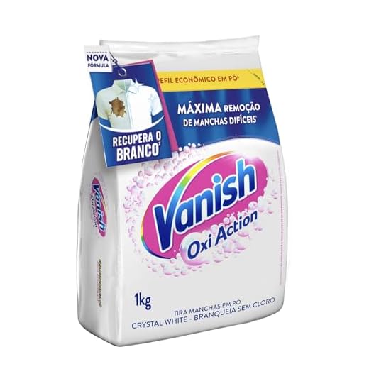 Tira Manchas Em Pó Crystal White Oxi Action Refil Econômico para roupas brancas, Vanish, 1 Kg