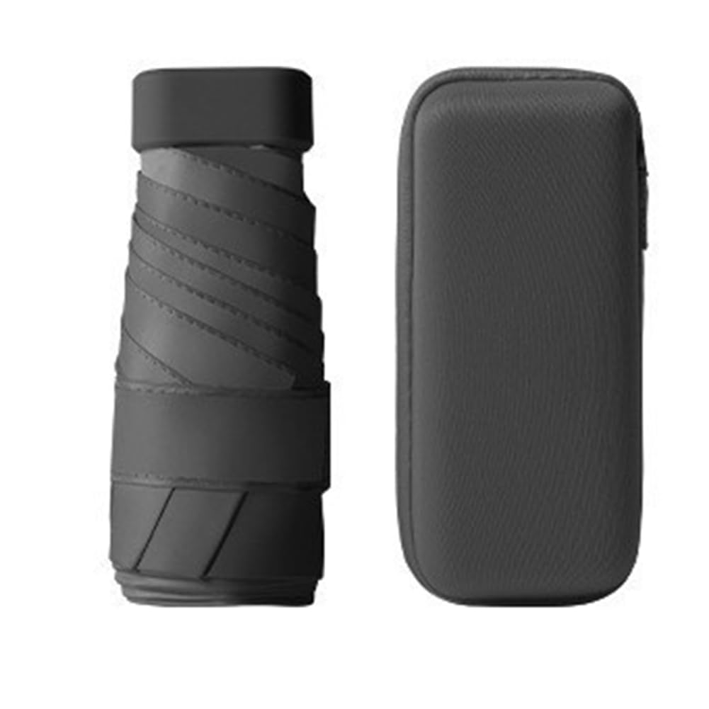 CTRLZS Six Fold Card Umbrella Portable Pocket Capsule Umbrella Anti-Ultraviolet for Rain and Shine Sunscreen Umbrella,C