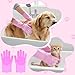 Molain Pet Grooming Gloves, Dog Washing Gloves, Heat Resistant Silicone with High-Density Teeth Enhanced Five Finger Design for Bathing and Massaging Dogs and Cats（1 Pair, Pink