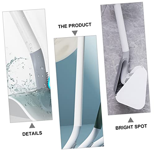 Brosse de toilette manche long silicone blanche Veemoon x2 - 5