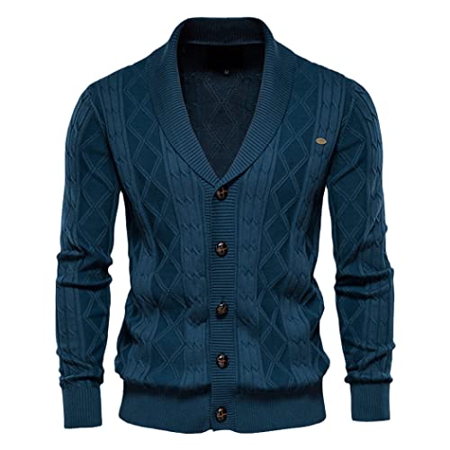 Cardigan d'hiver homme coton marine XXL : fini les pulls froids et étroits