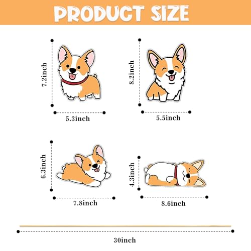 Image of Set of 16,Corgi Theme Centerpiece Sticks,Cute Pet Dog Birthday Theme Party Table Toppers,Puppy Pet Dog Happy Birthday Party Decoration Supplies