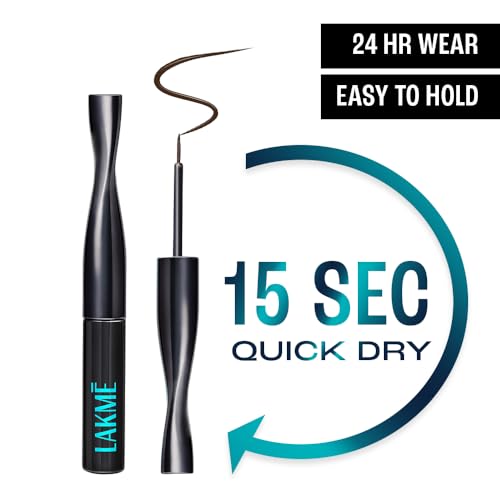 Image of LAKME 9to5 Eyeconic Waterproof Liquid Eyeliner, Medium Brown, 4.5 ml, for Precise Eye Definition, with Quick-Dry Formula, Smudgeproof and Waterproof