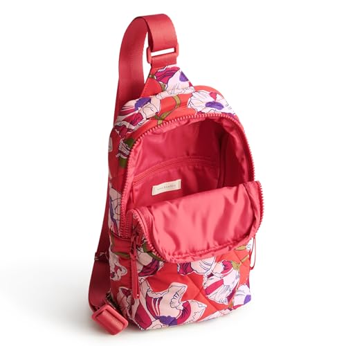 Vera Bradley Women's Featherweight Lorman Sling Backpack Bag, Swirling Poppies, One Size4