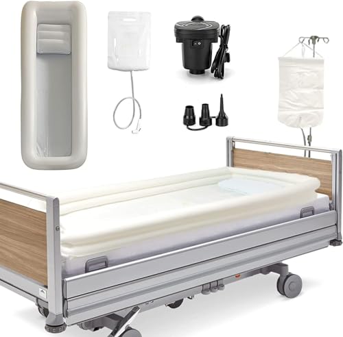 YUNYHAO Kits Médicos De Bañera Hinchable con Ducha Junto A La Cama/Sistemas Portátiles De Bañera Hinchable De PVC/Ayudas Junto A La Cama para Discapacitados, Ancianos Y Pacientes Encamados