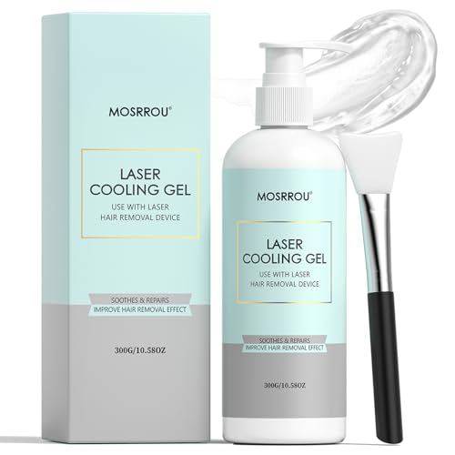 Cooling Gel for Hair Removal Device 300g Soothing Cooling Conductive Gel on Face Body Legs Arms Underarms for Woman and Men with Aloe Vera Centella Asiatica