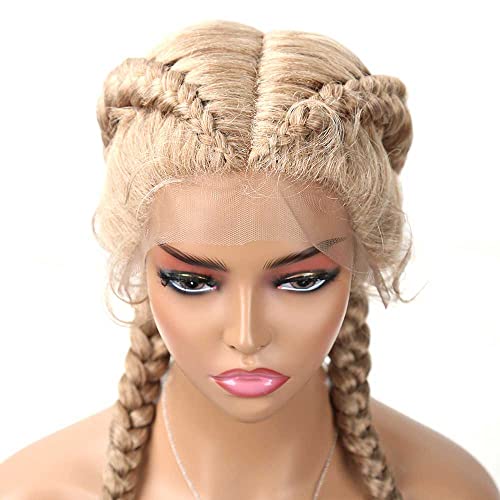 Melody Wig 36" Long Blonde Braid Synthetic Lace Front Double Braid Wigs With Baby Hair Knotless Box Braids Wig … #TOP4