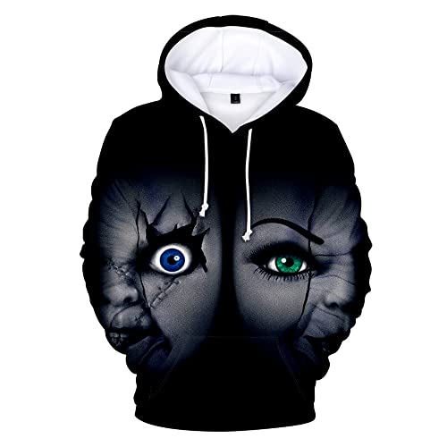Yelymer Chucky Sudaderas Merch 3D Casual Print Unisex Streetwear Oversize Horror Hip Hop Hombres Pullovers Divertido, Ym01380, M