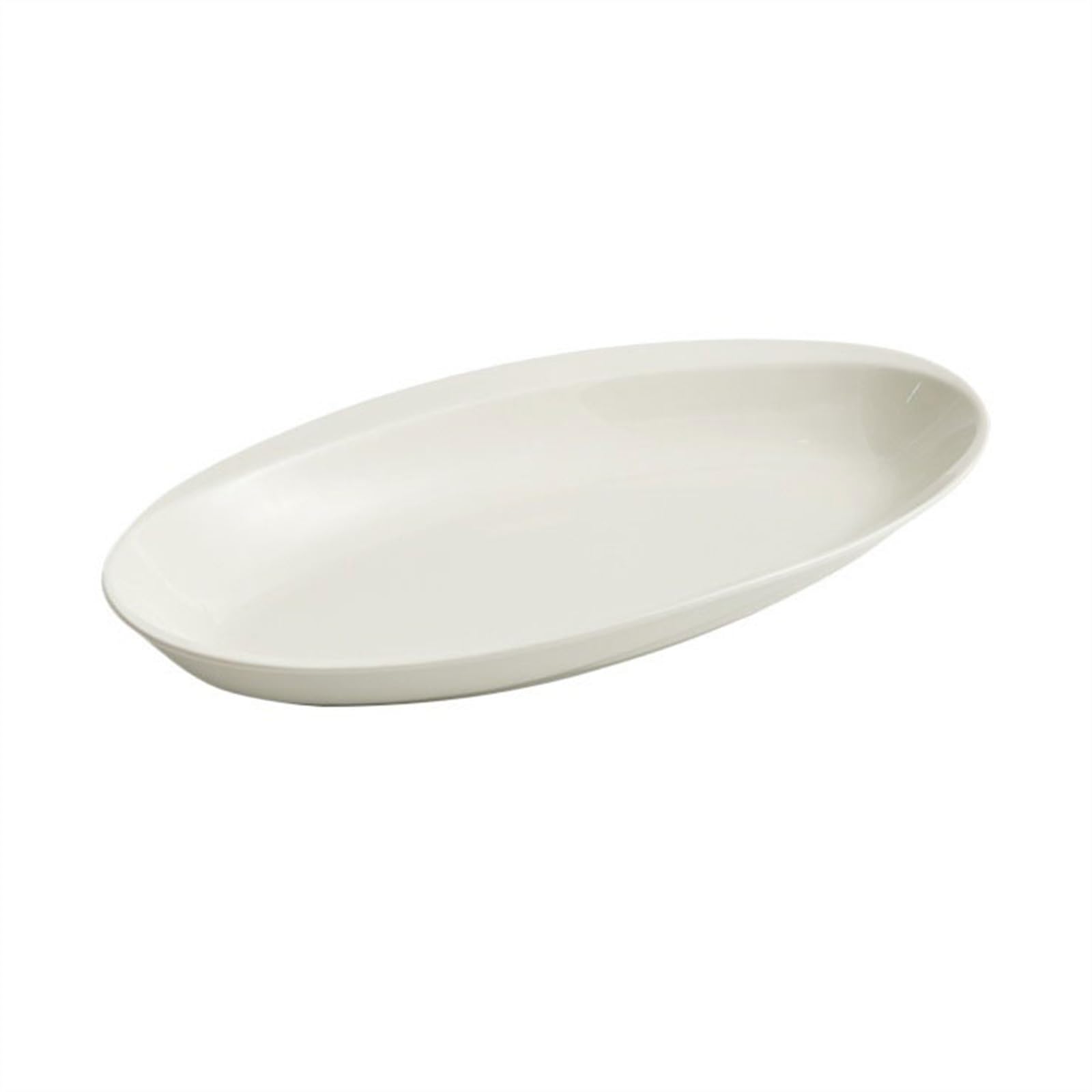 Platos Llanos Plato de Pescado al Vapor Gran tamaño, Porcelana Blanca, sensación Premium, Plato Langosta Ovalado for Restaurante Hotel, Hondo | [](16 inch)