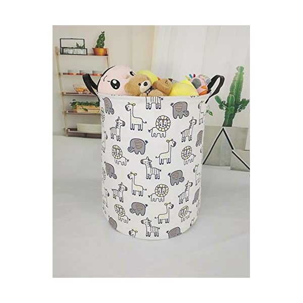 Kids hamper baby storage bins gift toy box organizer nursery waterproof laundry basket large canvas collapsible chest for boys girls bedroom closet shelf room decor  urban country home decor