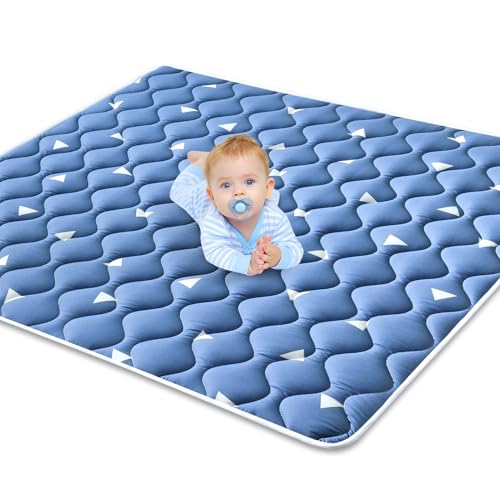 Image of Premium Foam Baby Play Mat 50" X 50", Thicken One-Piece Baby Crawling Mat, Non-Slip Cushioned Baby Playmats for Infants, Babies, Toddlers, Washable Baby Mat for Floor