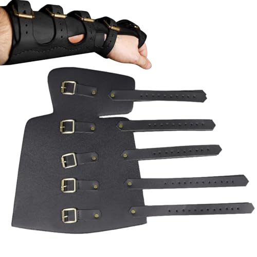 Muñequera de cuero para arqueros con diseño artesanal steampunk medieval